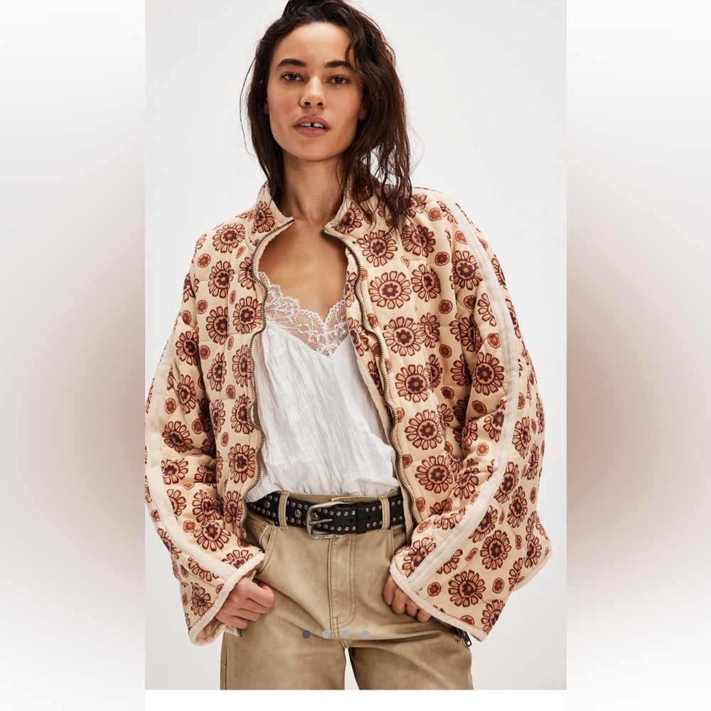 Free People Printed Dolman Quilted Jacket
